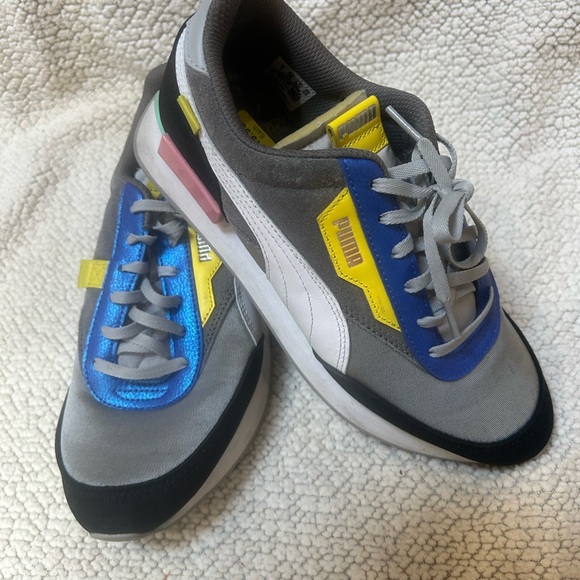 Puma Other - Puma Men's Gray, Blue, and Yellow Sneakers